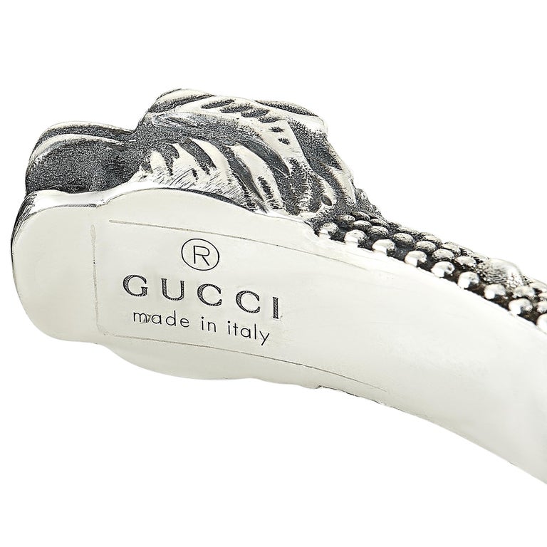 Gucci Vintage Tiger Sterling Silver Cuff Bracelet at 1stDibs