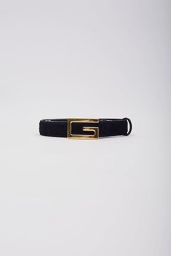 Gucci Vintage Tom Ford Black Suede Narrow G Belt (103/42)