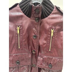Gucci Vintage Tom Ford Era Burgundy Nappa Leather Jacket Sz.38