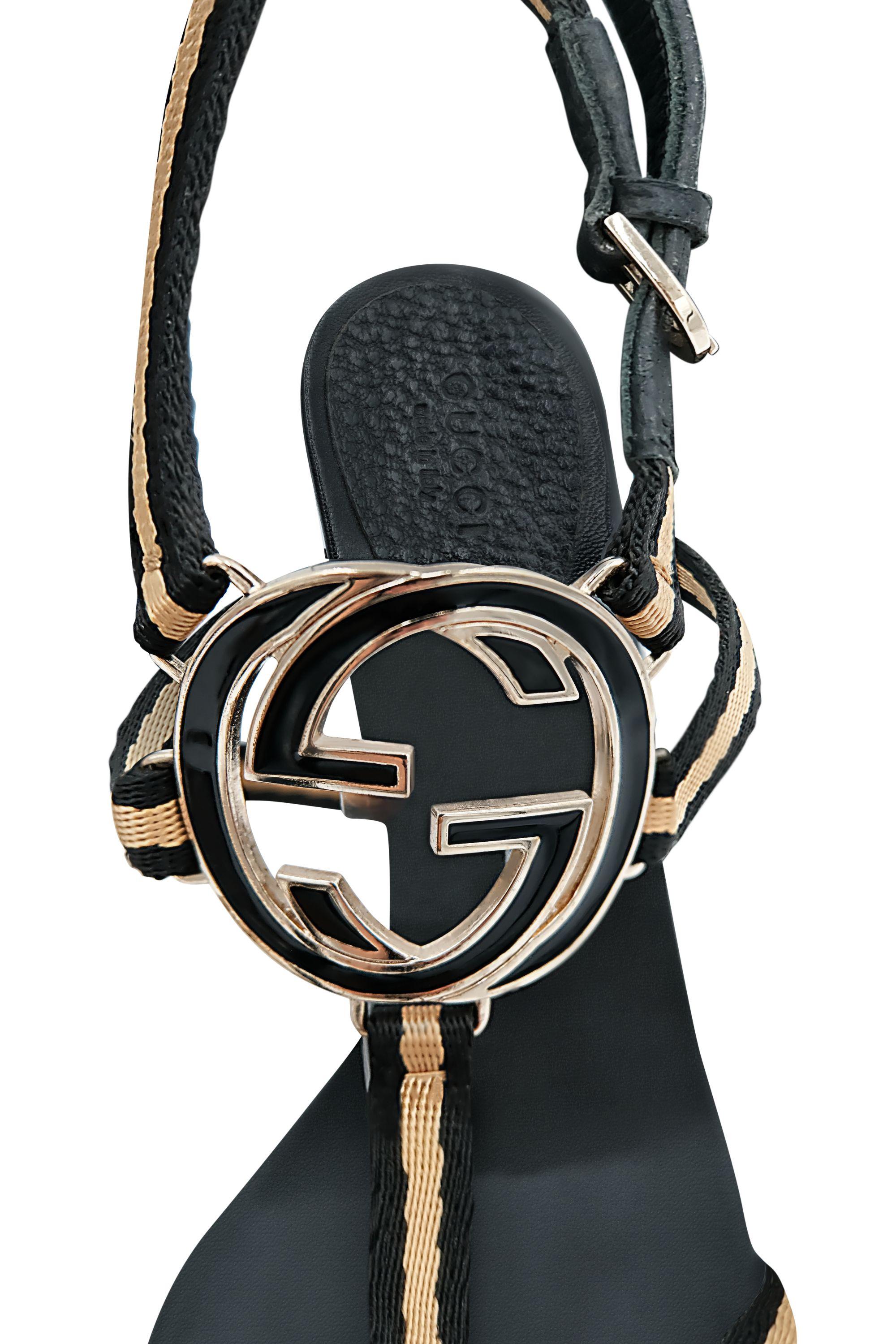 Sandales Gucci Vintage Tom Ford Era Gucci Marmont Bon état à Morongo Valley, CA
