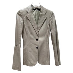 Gucci Vintage Tom Ford Era Ivory Leather Blazer Sz.38
