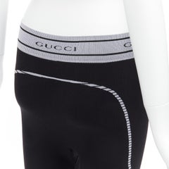 GUCCI Vintage Tom Ford GG logo a coste cucitura contorno leggings biker pantaloni S