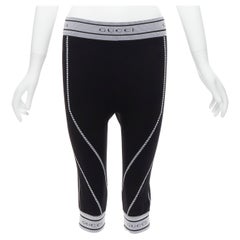 GG Vintage Tom Ford for Gucci logo bordures côtelées couture contour pantalon biker leggings S