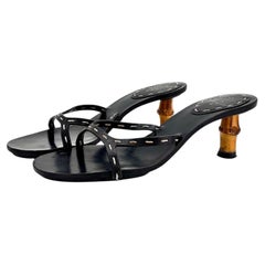 Gucci Vintage Tom Ford SS 2002 Bamboo Heel Slip On Mules Sandals 6.5