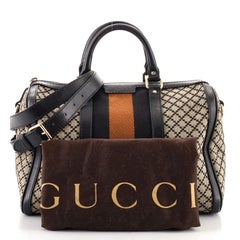Gucci Vintage Web Boston Bag Diamante Canvas Medium