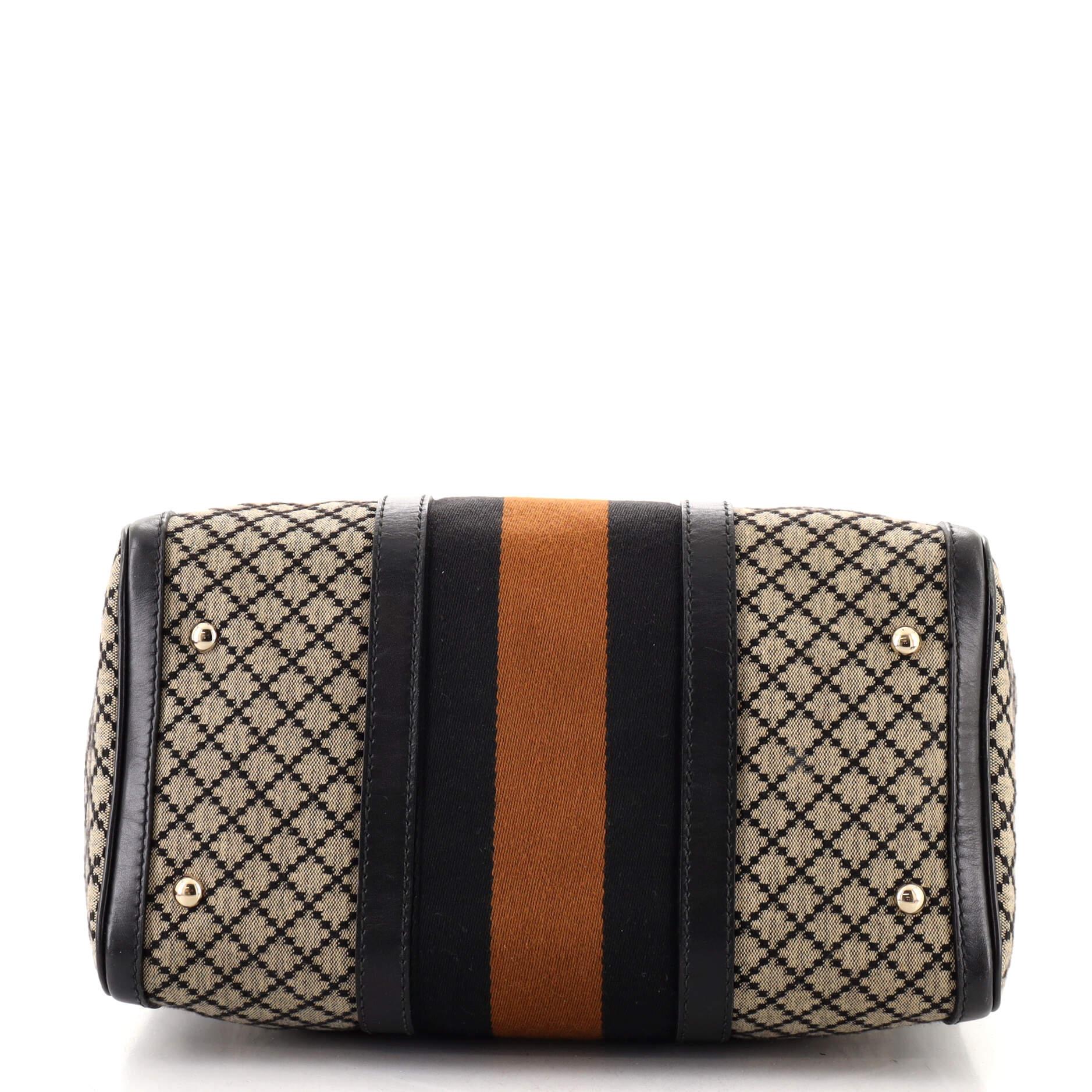 Women's or Men's Gucci Vintage Web Boston Bag Diamante Canvas Medium