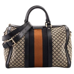 Gucci Vintage Web Boston Bag Diamante Canvas Medium