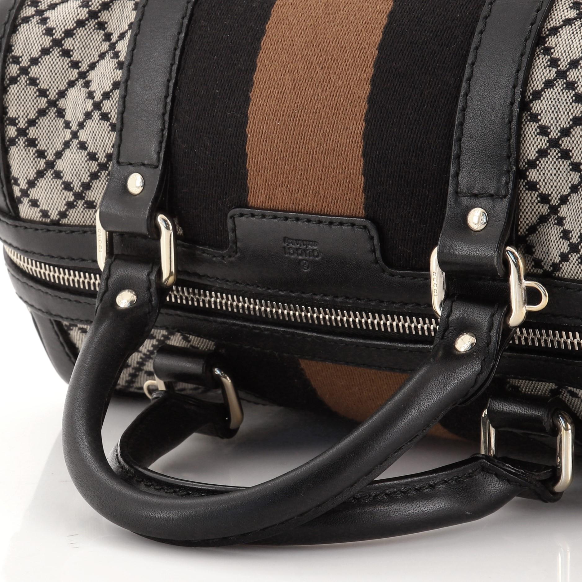 Gucci Vintage Web Boston Bag Diamante Canvas Small In Fair Condition In NY, NY