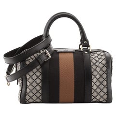 Gucci Vintage Web Boston Bag Diamante Canvas Small