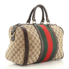 Gucci Vintage Web Boston Borsa GG in tela media