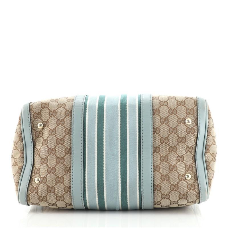 Gucci Vintage Web Boston Tasche GG Canvas Medium im Zustand „Gut“ in NY, NY