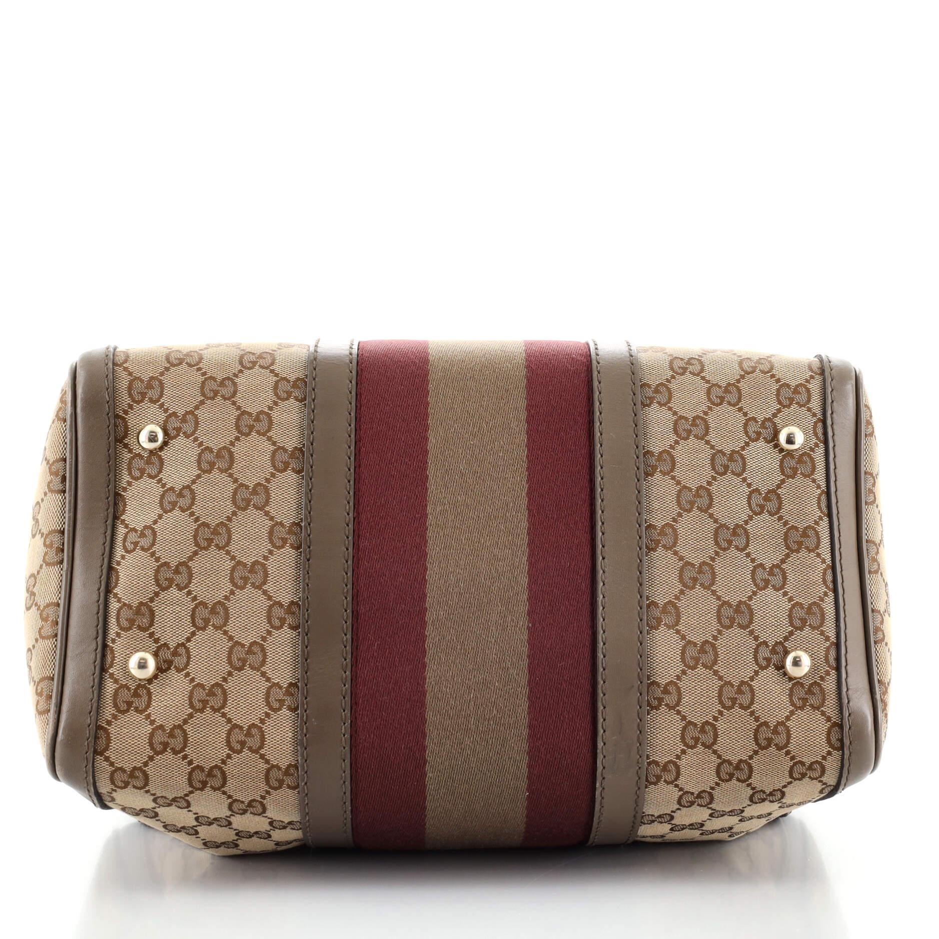 Gucci Vintage Web Boston Tasche GG Segeltuch Medium für Damen oder Herren
