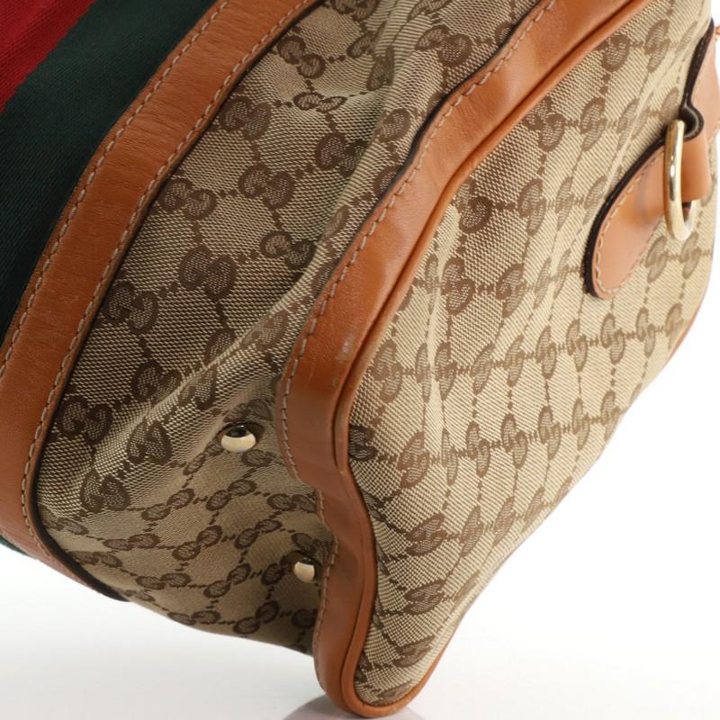 Brown Gucci Vintage Web Boston Bag GG Canvas Medium