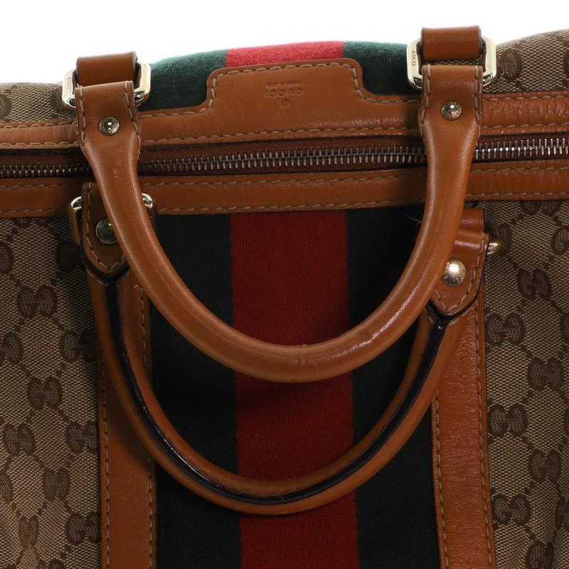Gucci Vintage Web Boston Bag GG Canvas Medium In Fair Condition In NY, NY