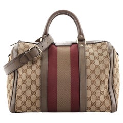 Gucci Vintage Web Boston Tasche GG Segeltuch Medium