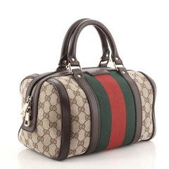 Gucci Vintage Web Boston Tasche GG Segeltuch klein