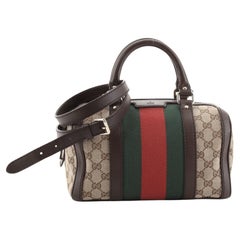 Gucci Vintage Web Boston Tasche GG Segeltuch klein