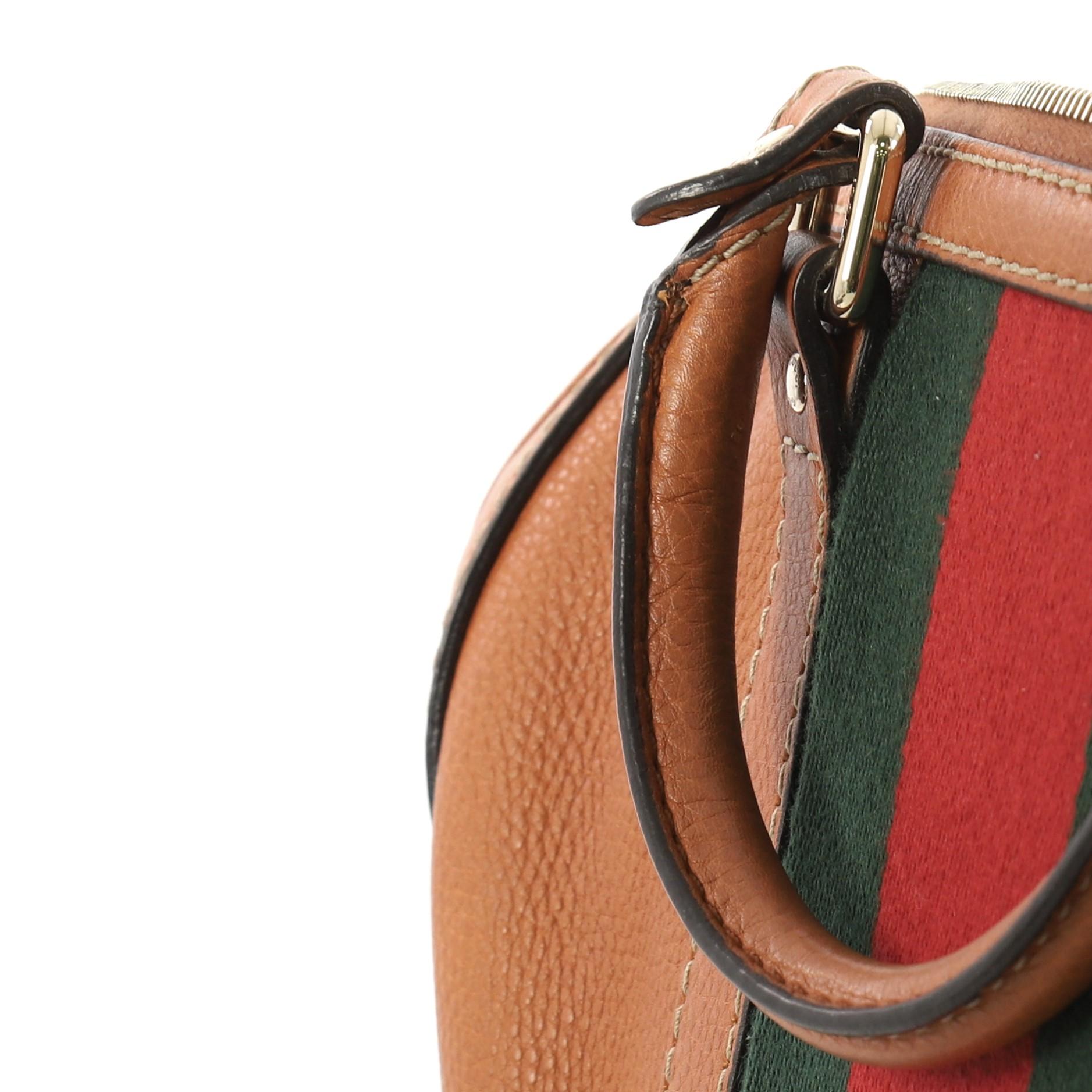Gucci Vintage Web Boston Bag Leather Medium 2