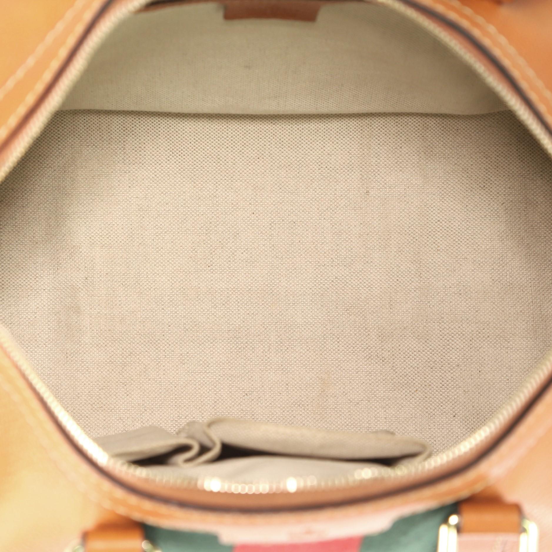 Gucci Vintage Web Boston Bag Leather Medium 3