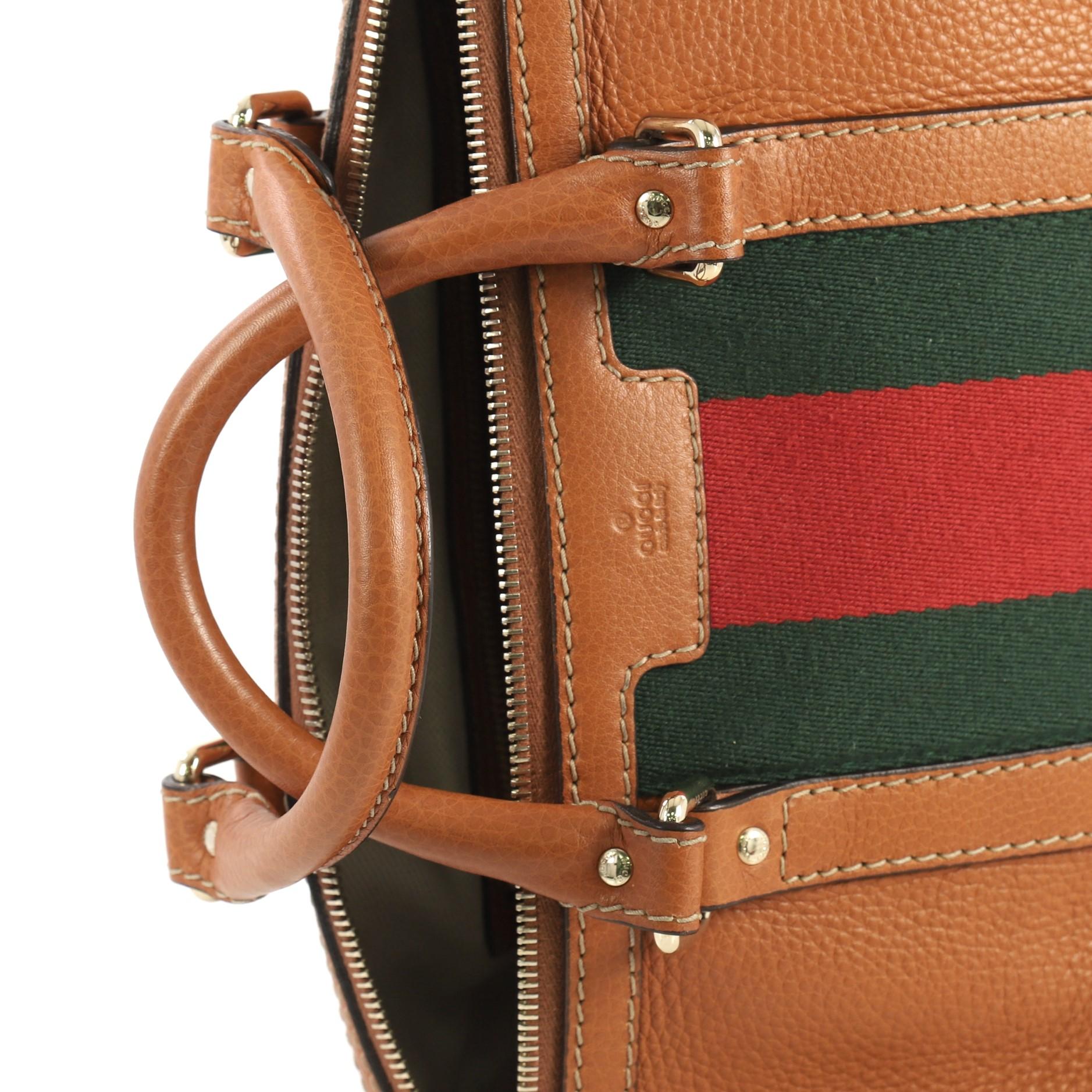 Gucci Vintage Web Boston Bag Leather Medium 1