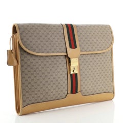 Gucci Vintage Web Flap Portfolio Micro GG Coated Canvas