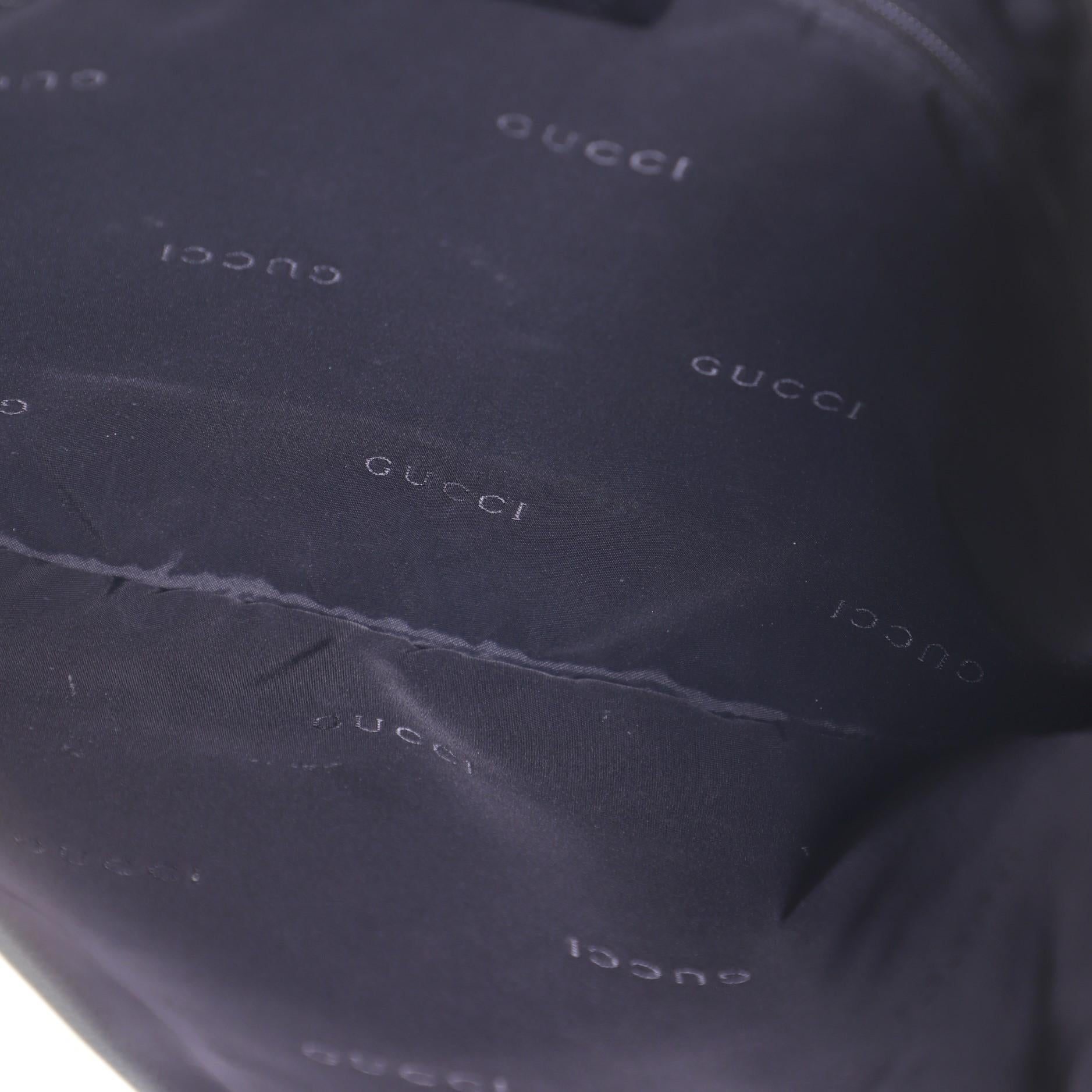 Gucci Vintage Web Half Moon Shoulder Bag Leather Medium In Good Condition In NY, NY