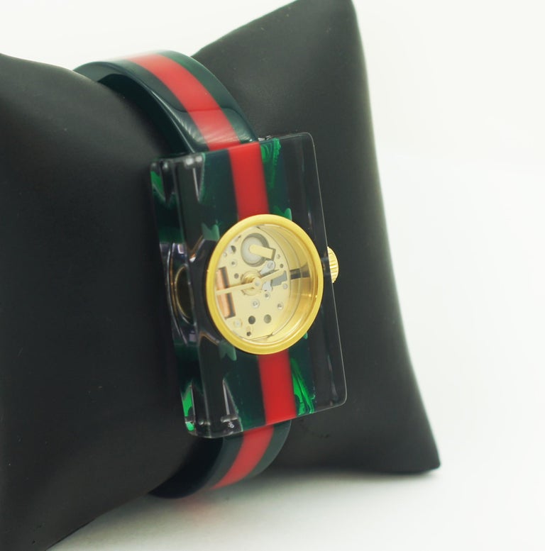 GUCCI Vintage Web Skeleton Resin Watch 143.5 For Sale at 1stDibs