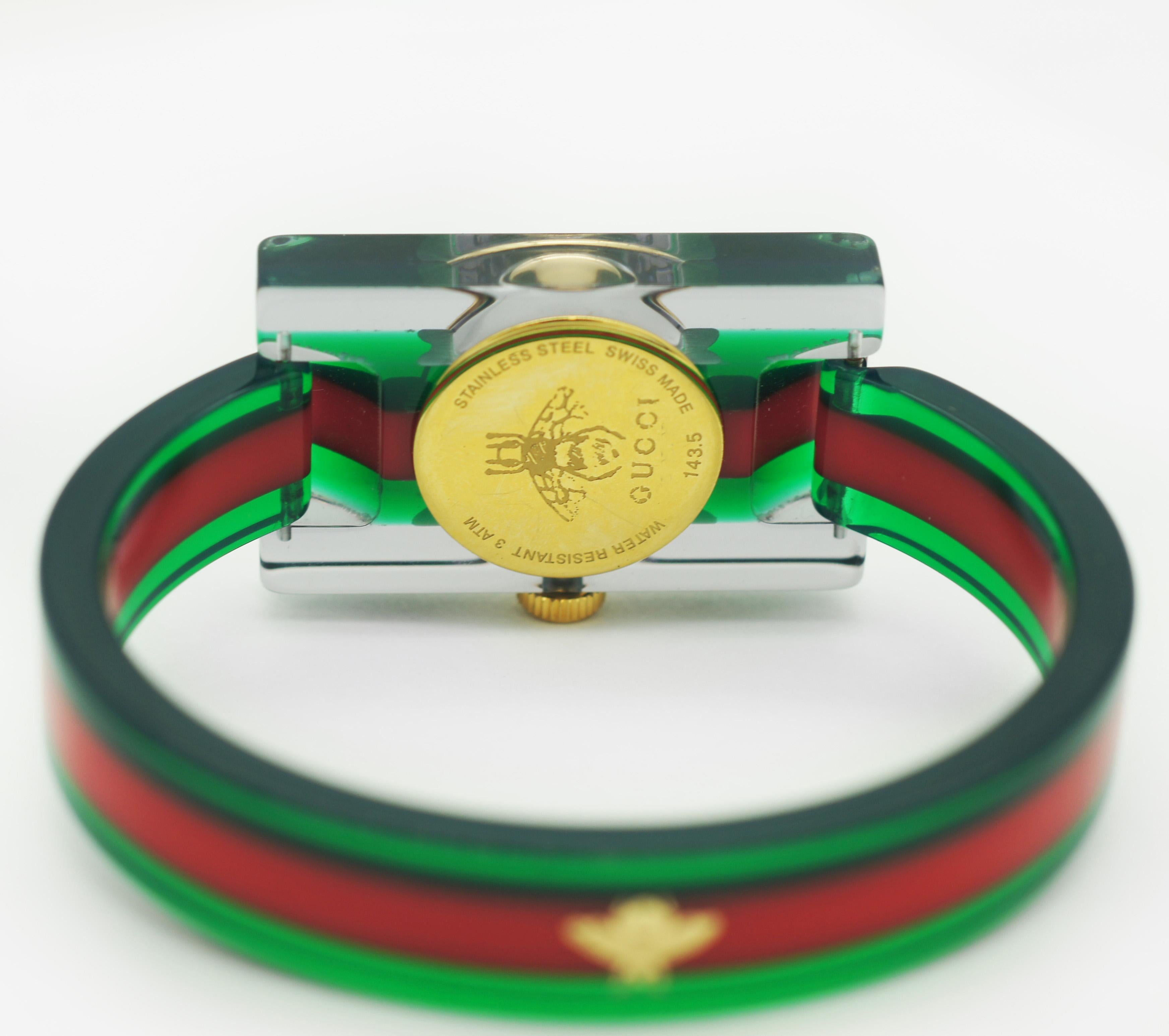 GUCCI Vintage Web Skeleton Resin Watch 143.5 In Good Condition For Sale In San Fernando, CA