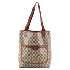 Gucci Vintage Web Strap Tote GG aus beschichtetem Segeltuch groß