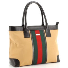 Gucci Vintage Web Tote GG Canvas with Leather Medium