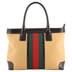 Gucci Vintage Web Tote GG Canvas with Leather Medium