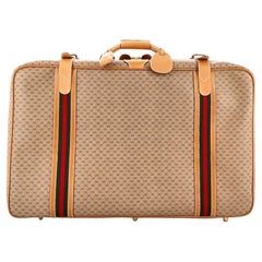 Gucci Vintage Web Zip Around Suitcase Micro GG Coated Canvas Large