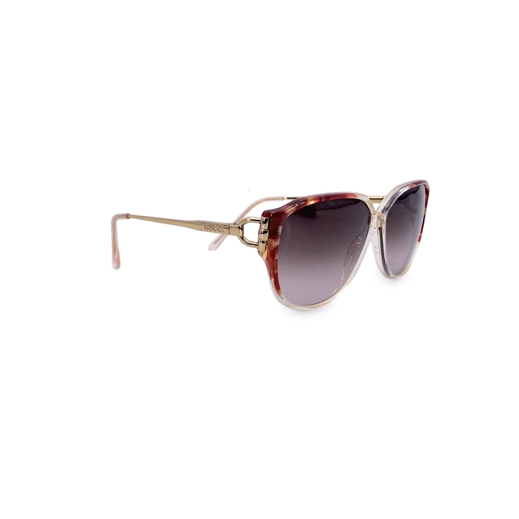 Gray Gucci Vintage White and Brown Gradient Sunglasses GG 2189 130mm For Sale