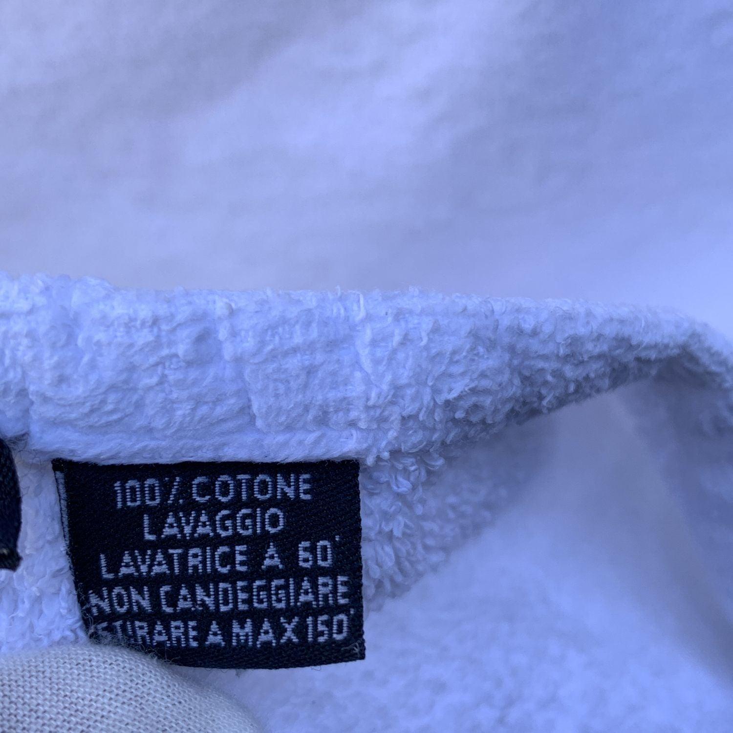 Gucci - Serviette de plage de plage vintage en coton blanc avec monogramme 1