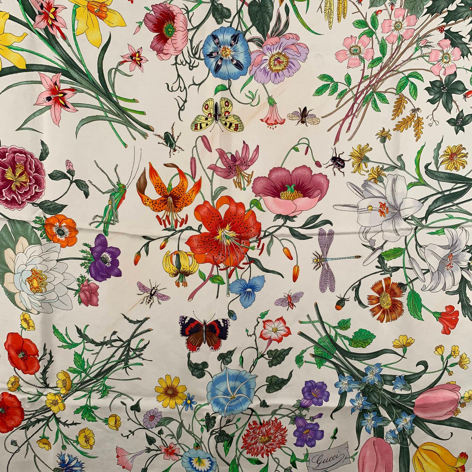 gucci floral scarf
