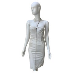 GUCCI Vintage White Leather Halter Dress Size XS