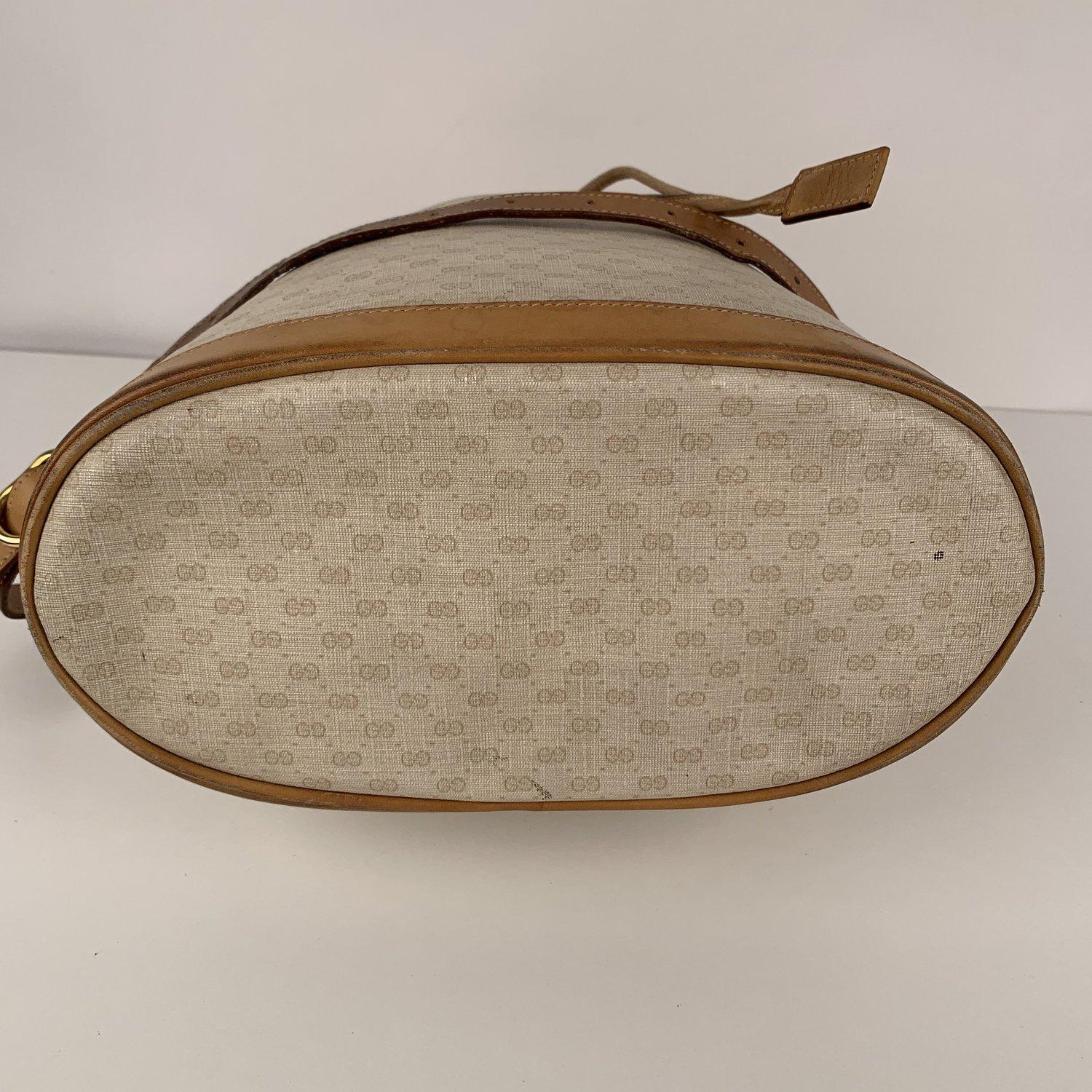 Gucci Vintage Weiß Monogramm Canvas Drawstring Bucket Bag 1