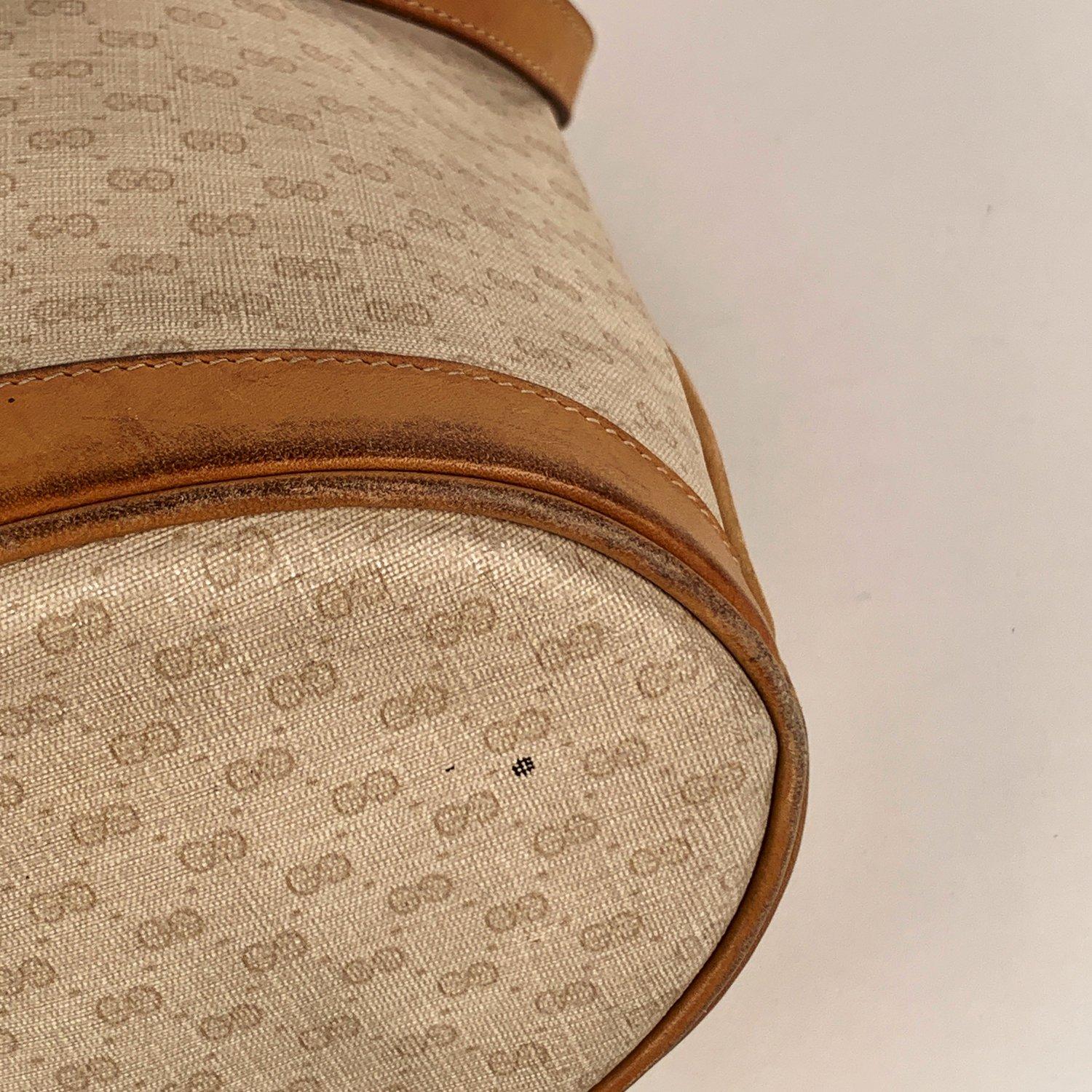 Gucci Vintage Weiß Monogramm Canvas Drawstring Bucket Bag 2