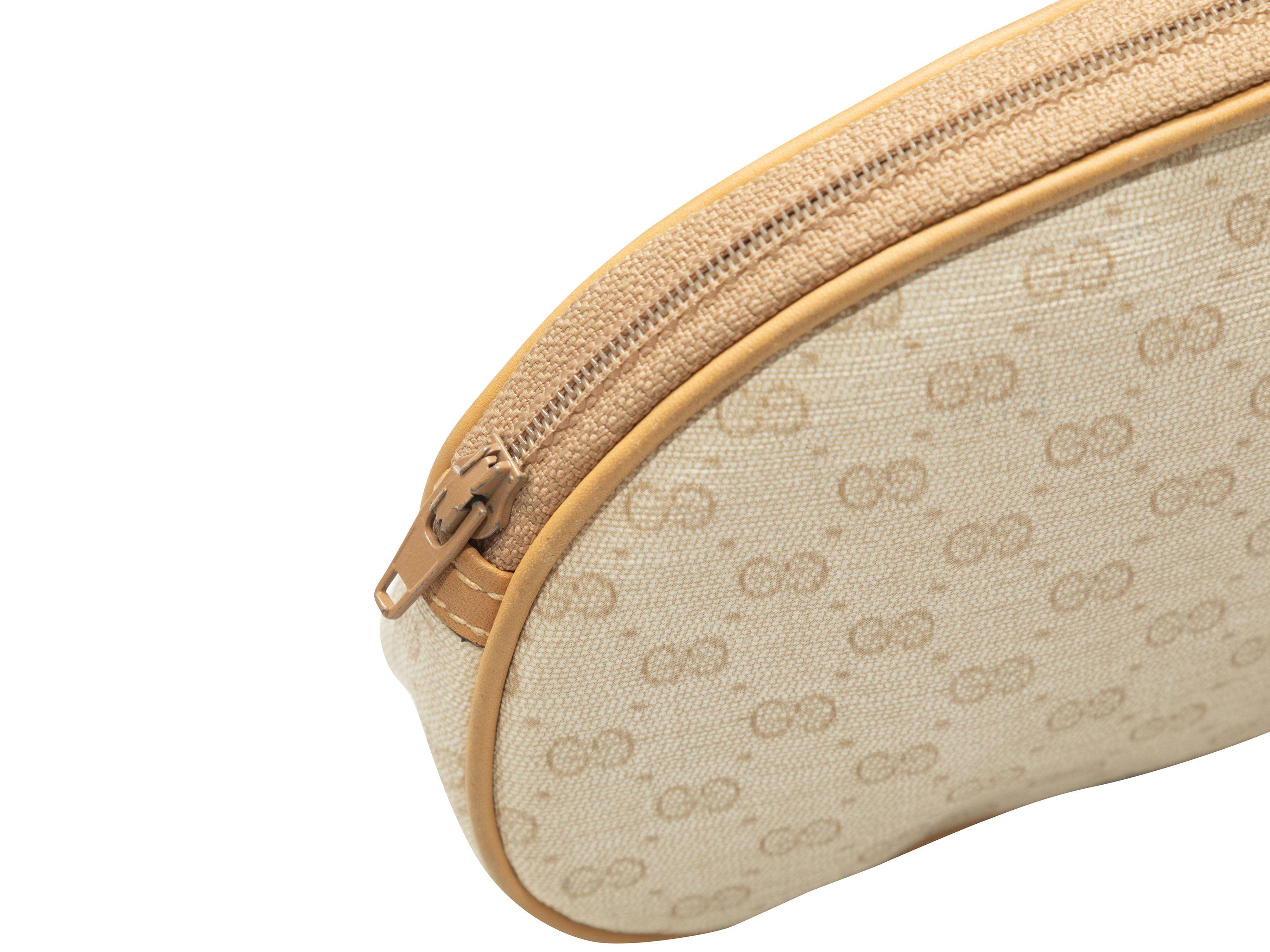 Women's Gucci Vintage White & Tan GG Coated Canvas Pouch