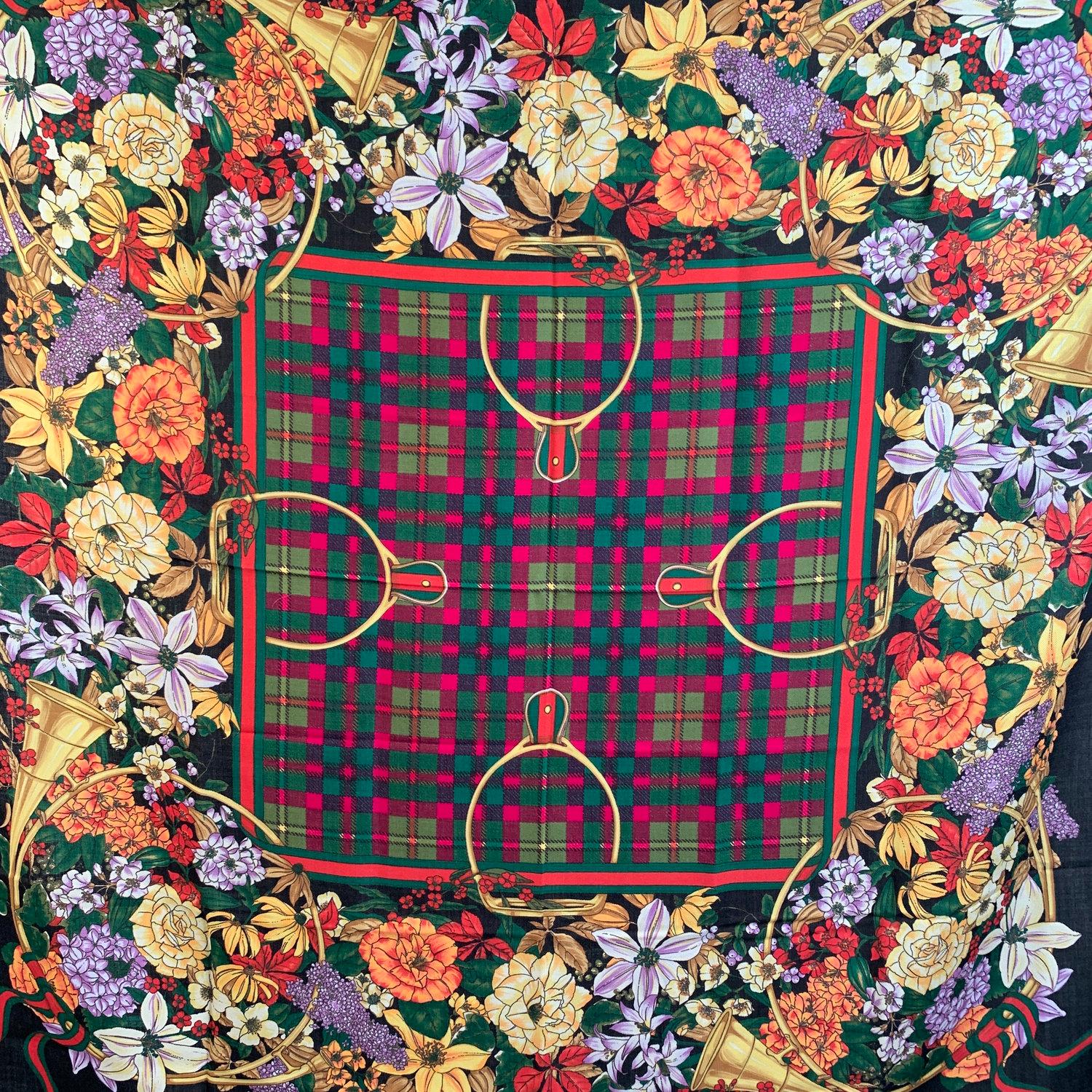 Beautiful Gucci vintage maxi shawl from the 1980s. Composition: 70% wool, 30% Silk. Black border. Composition tag is still attached. Floral design, with web ribbons. Measurements: 50 x 50 inches - 138 x 168 cm



Details

MATERIAL: Wool

COLOR: