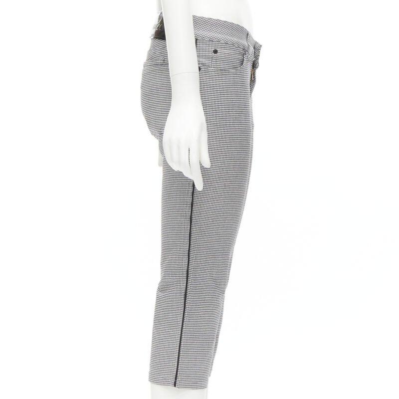 GUCCI Vintage Y2K nero pied de poule 5 tasche al ginocchio pantaloni cropped IT38 XS In condizioni ottime in vendita a Hong Kong, NT