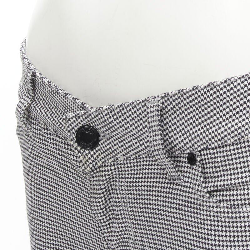 GUCCI Vintage Y2K nero pied de poule 5 tasche al ginocchio pantaloni cropped IT38 XS in vendita 2