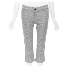 GUCCI Vintage Y2K black houndstooth 5-pocket knee length cropped pants IT38 XS