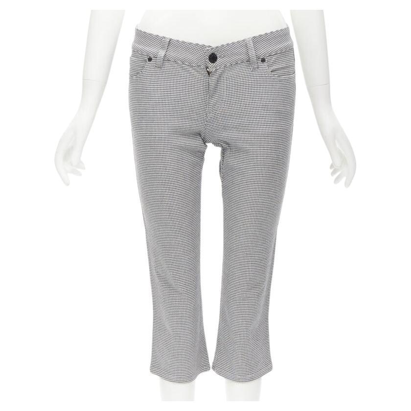 GUCCI Vintage Y2K pantalones negros de pata de gallo con 5 bolsillos hasta la rodilla IT38 XS