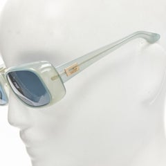 GUCCI Vintage Y2K GG2435/S T8M goldfarbene rechteckige Sonnenbrille mit GG-Logo in Blau