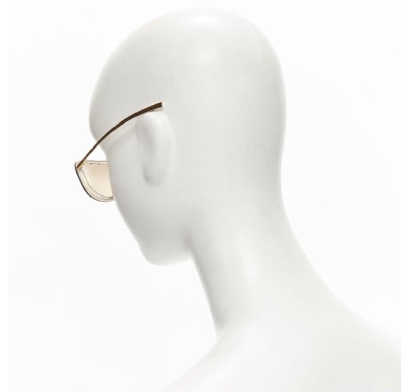 Women's GUCCI Vintage Y2K GG2517/S AU3 gold GG logo brown lens studded sheild sunglasses