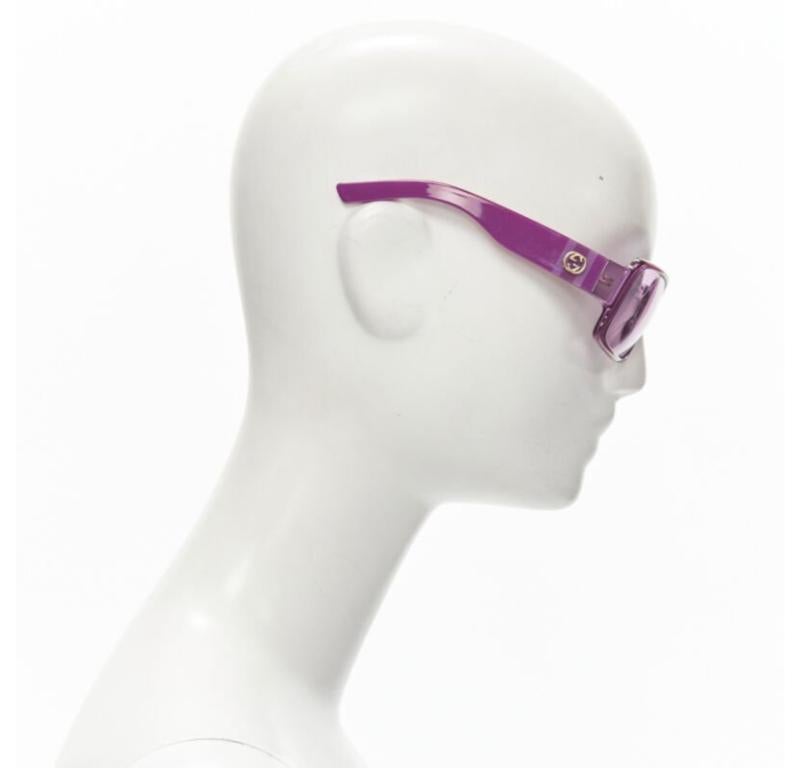 Women's GUCCI Vintage Y2K GG2563/S PR3 pink square shield GG logo webbing sunglasses