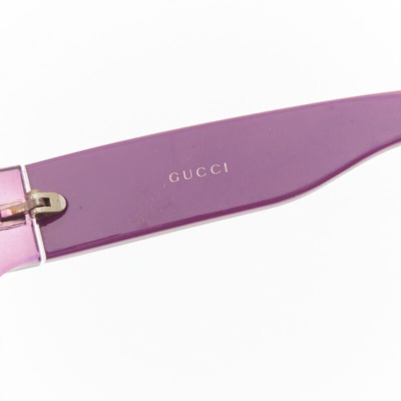 GUCCI Vintage Y2K GG2563/S PR3 pink square shield GG logo webbing sunglasses For Sale 1