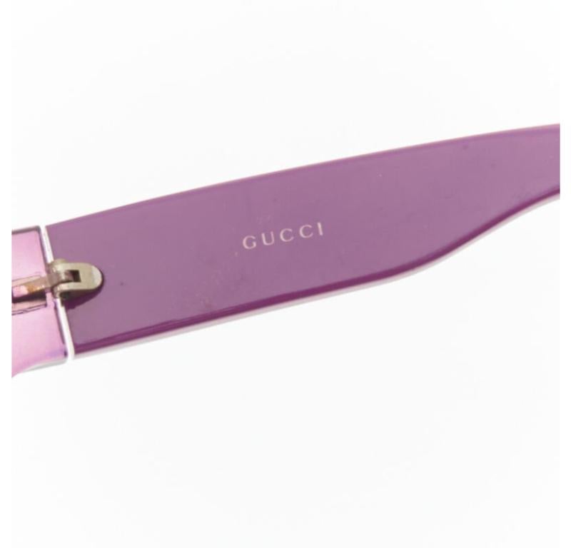 GUCCI Vintage Y2K GG2563/S PR3 pink square shield GG logo webbing sunglasses 2