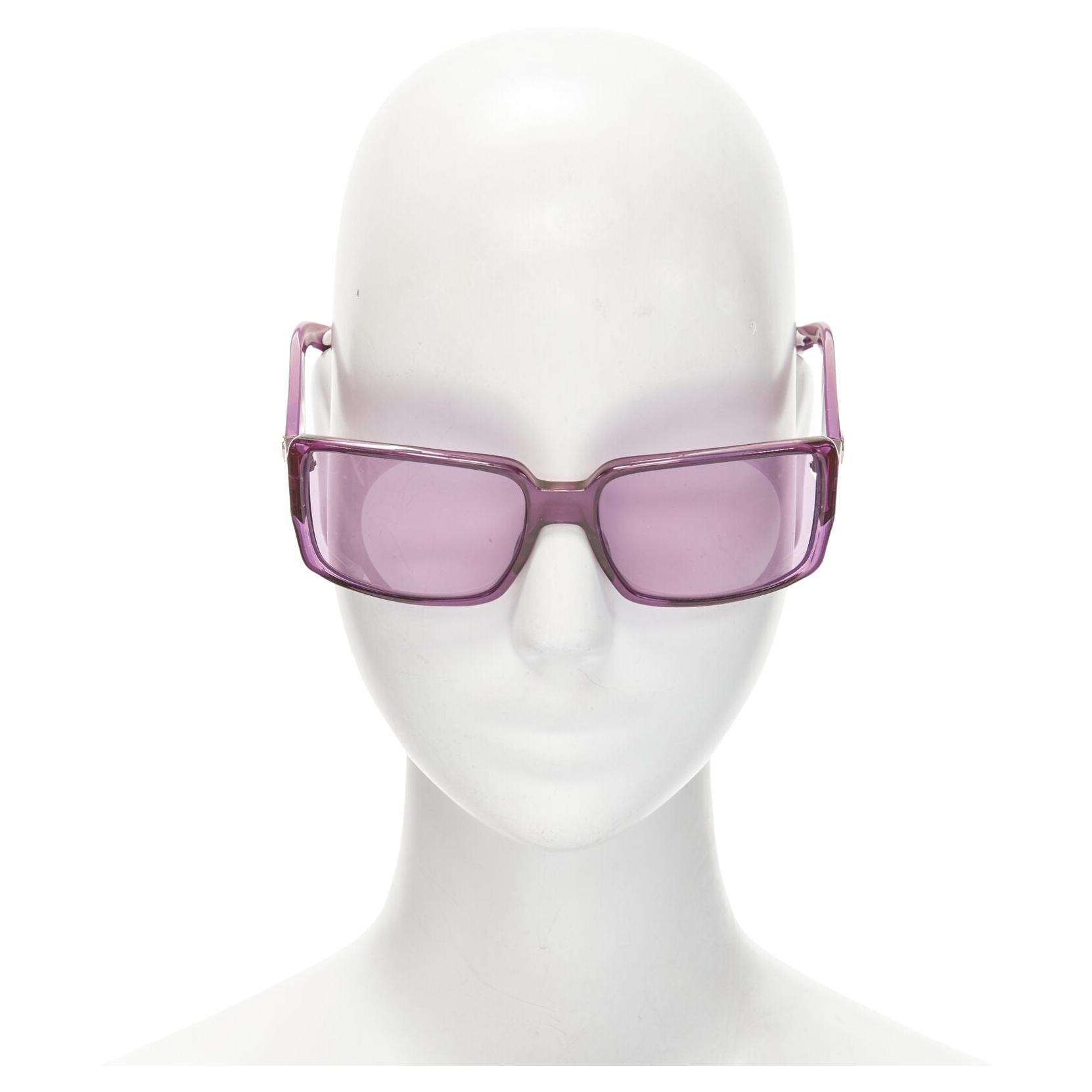 GUCCI Vintage Y2K GG2563/S PR3 pink square shield GG logo webbing sunglasses  For Sale at 1stDibs